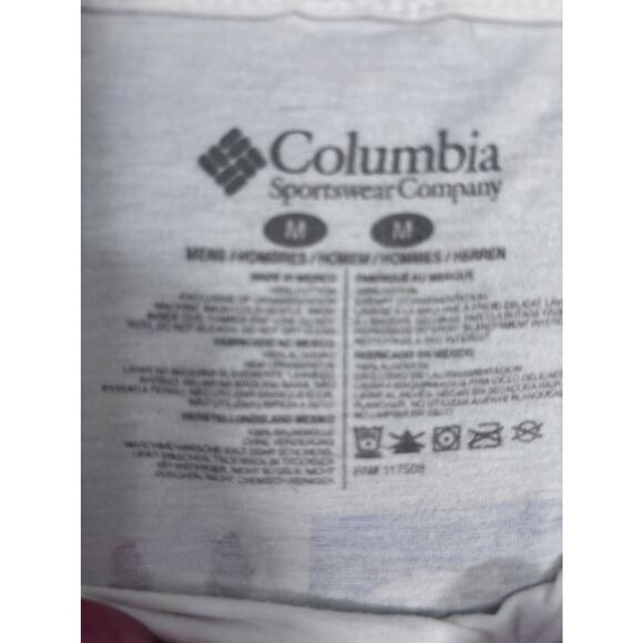 Men's Columbia White T-Shirt Size M Fishing Angling Patriotic - Picture 9 of 12